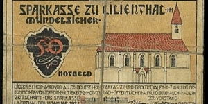 50 Pfennig Notgeld City of Lilienthal Banknote