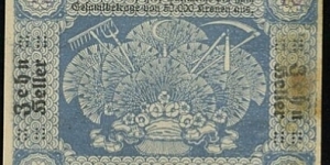 10 Heller - Schildorn. Austrian Notgeld. Banknote