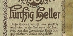 50 Heller - Zeiss Banknote