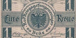 1 Krone - POW camp Brüx (now city in Czech Republic - Most) Banknote