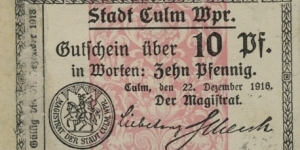 10 Pfennig - Culm Banknote