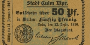 50 Pfennig - Culm Banknote