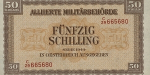 50 Schilling - Alliierte Militärbehörde (Allied Military Authority) Banknote