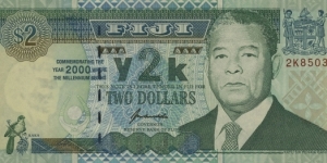 Fiji 2 Dollars - Millennium commemorating Banknote