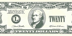 20 Dollars
Movie Prop Money Banknote