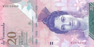 VENEZUELA 20 Bolivares
2013 Banknote