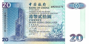 HONG KONG 20 Dollars
1994 (Bank of China) Banknote