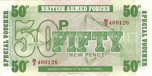 UNITED KINGDOM 50 New Pence 1972
Military Script Banknote
