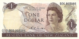 NEW ZEALAND 1 Dollar
1968 Banknote