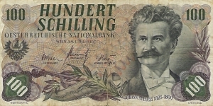 AUSTRIA  100 Schilling
1960 Banknote
