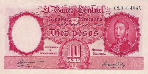 ARGENTINA 10 Pesos
1942 Banknote