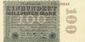 GERMANY 100,000,000 Mark
1923 Banknote