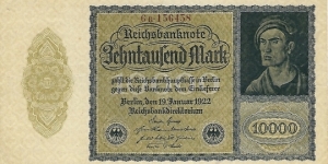 GERMANY 10,000 Mark
1922 Banknote