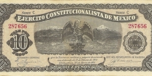 CHIHUAHUA 10 Pesos
1914 Banknote