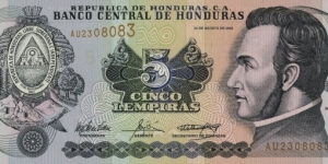 Honduras 5 Lempiras Banknote