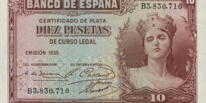 10 Pesetas Banknote