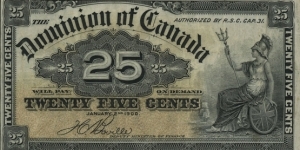 Dominion of Canada 25 Cents Banknote