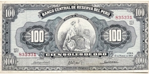 100 Soles de Oro Banknote