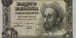 1 Peseta - Don Quixote of La Mancha Banknote