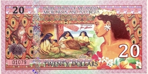 20 Dollars (Pacific States of Melanesia, Micronesia and Polynesia/ Private Issue) Banknote