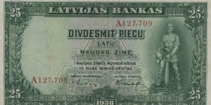 25 Latu Banknote