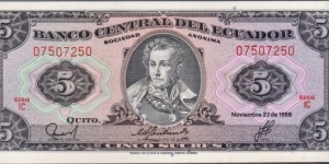 P-113d 5 Sucres Banknote