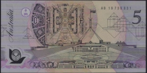 $5 Polymer, Last Prefix AB19 Banknote