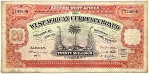 20 Shillings (West African Currency Board 1937) Banknote