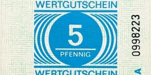 5 Pfennig (Prison
Voucher - DDR/ East Germany 1982-1990) Banknote