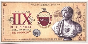 8 Sesterces / 1 Antoninianus (Private Issue) Banknote