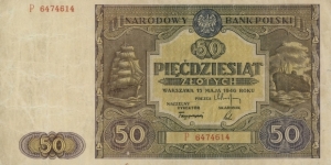 Poland 50 Złotych 1946 Banknote