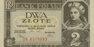 Poland 2 Złote 1936 Banknote