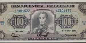 P-123 100 Sucres  Banknote