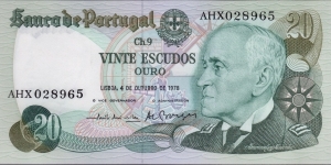 P-176a(2) 20 Escudos (Vilar-Marques) Banknote