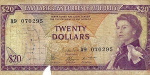 EAST CARIBBEAN STATES
20 Dollars 1965 Banknote