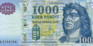 HUNGARY 1,000 Forint 2012 Banknote