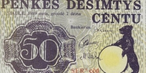50 Centu - Zemaitiu festival. Banknote