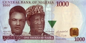Nigeria 2007 1,000 Naira. Banknote