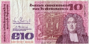 Ireland 1988 10 Pounds. Banknote