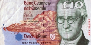 Ireland 1993 10 Pounds. Banknote
