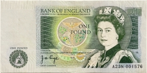 1 Pound Sterling (J.B.Page signature / 1978)  Banknote
