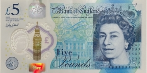 5 Pounds Sterling (Polymer Issue) Banknote