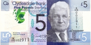 5 Pounds Sterling (Clydesdale Bank / 2016)  Banknote