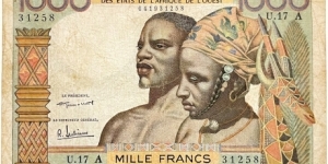 1000 Francs (Ivory Coast 1961) Banknote