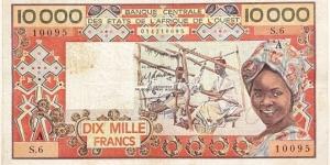 10.000 Francs (Ivory Coast) Banknote