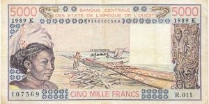 5000 Francs (West African States) Banknote