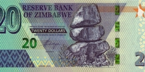 Zimbabwe 2020 20 Dollars. Banknote