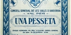 1 Pesseta (1st Issue / Official Reproduction) Banknote