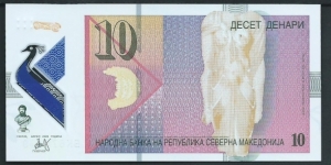 NORTH MACEDONIA / 10 Denari / pk W27 / Polymer Banknote