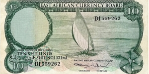 10 Shillings (East African Currency Board 1964)  Banknote